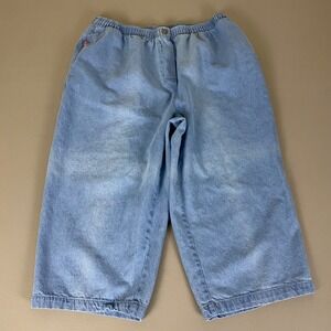 Woman‎ Within Capri Pants Women's Plus Size 22W Blue Denim Elastic Waist